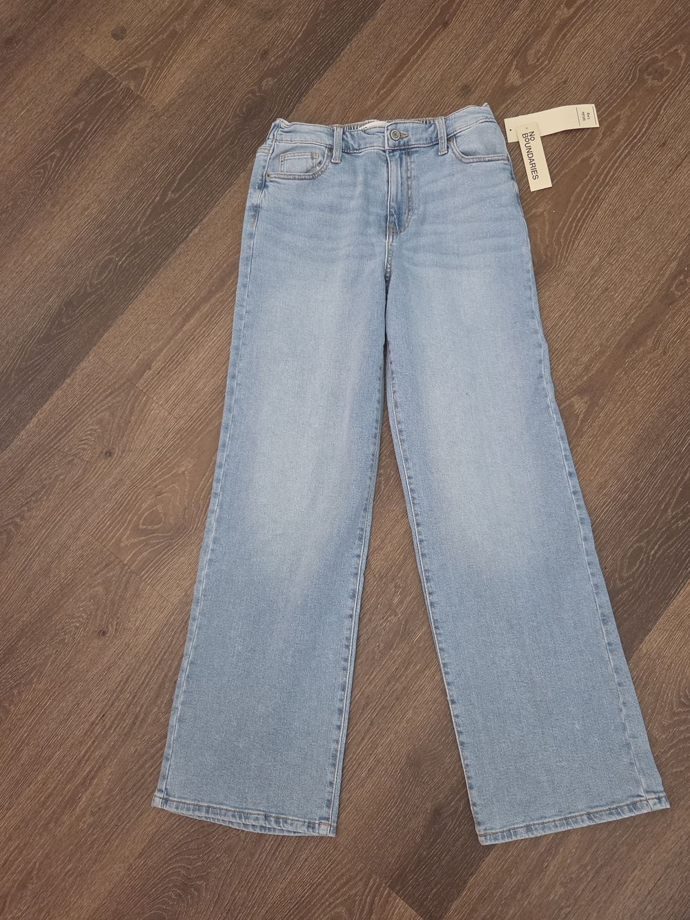 No Boundaries Women’s Light Blue Wide Leg Straight-Leg Jeans S 4-6